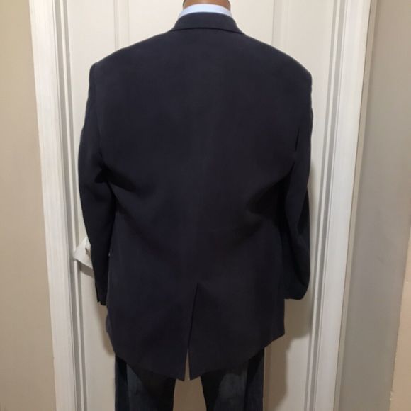 ALAN FLUSSER MENS BLAZER SIZE 44R BLUE SPORT‎ COAT 100% SILK SUIT JACKET - Picture 6 of 12